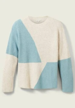 Tom Tailor Trui - Beige Mint Color Block -Kleding Discount Winkel b80313c127df46aa94ec9930e84a0130
