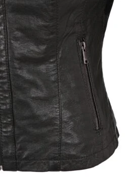 H.I.S Mit Label Detail - Leren Jas - Black -Kleding Discount Winkel c68ec42907ba43d08842836eb046e1e5