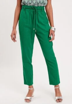 Gerade Mit Gürtel - Broek - Vert