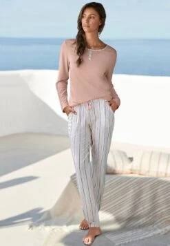 S.Oliver Pyjamabroek - Apricot Gestreift