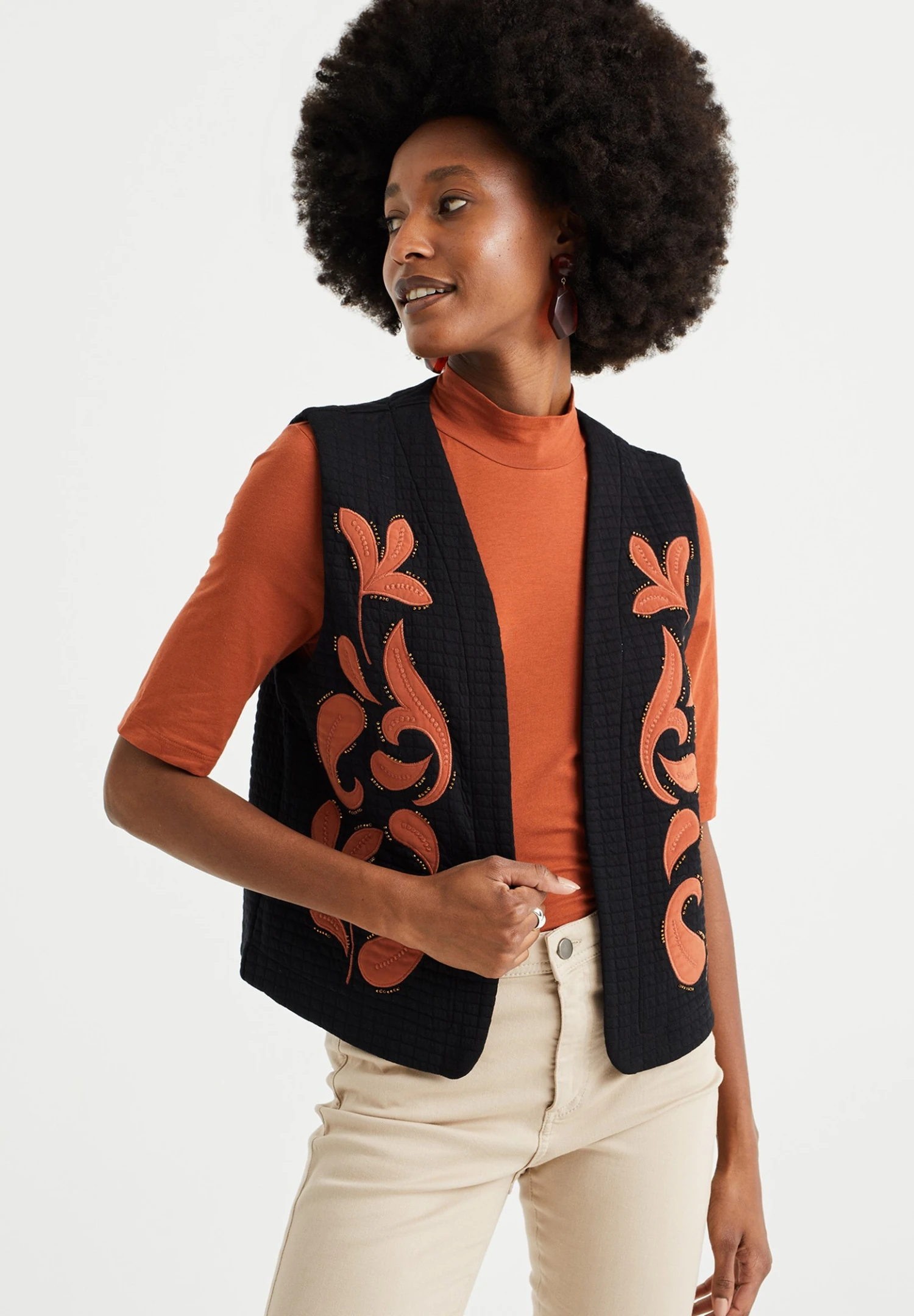 WE FASHION Met Embroidery - Bodywarmer - Black 1 WE FASHION Met Embroidery - Bodywarmer - Black