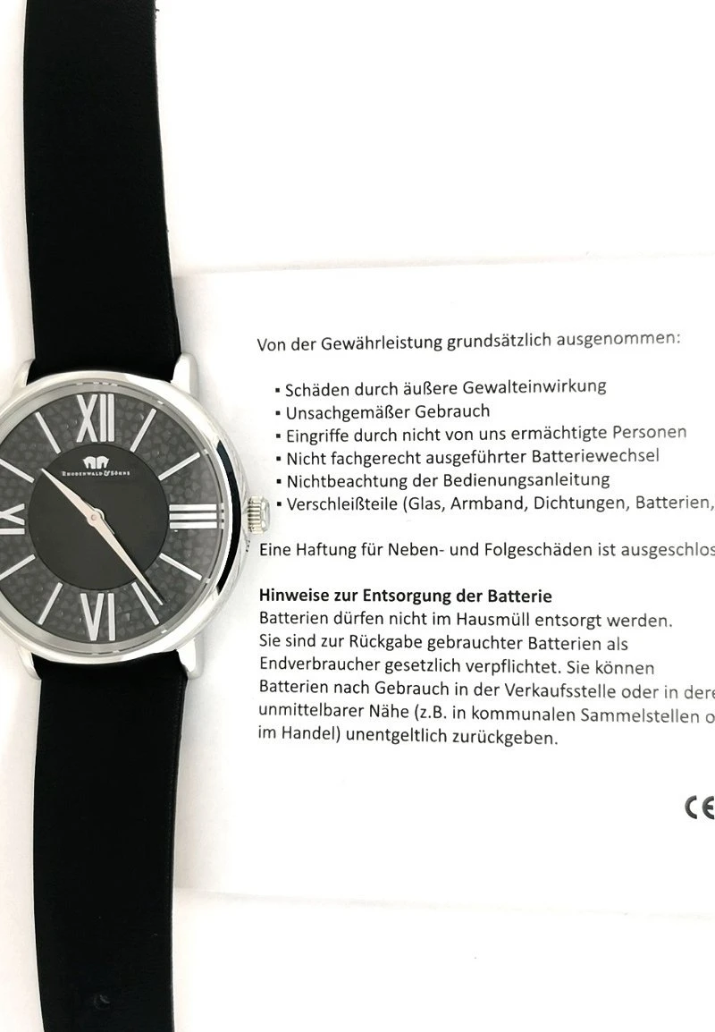 Rhodenwald- Horloge - Schwarz 6 Rhodenwald- Horloge - Schwarz - Afbeelding 6