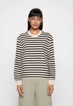 Selected Femme Slfelise Crew Neck - Sweater - Black/Sand