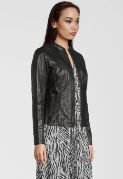 H.I.S Mit Label Detail - Leren Jas - Black -Kleding Discount Winkel e9cfcb3a1ae34bf484915f13d56f2d5d