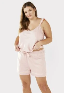 Curve Blush Frill Trim Set - Pyjama - Pink