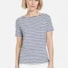 Gerry Weber 1/2 Arm Gestreiftes - T-Shirt Print - Blau Ecru Weiss Ringel
