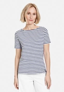 Gerry Weber 1/2 Arm Gestreiftes - T-Shirt Print - Blau Ecru Weiss Ringel