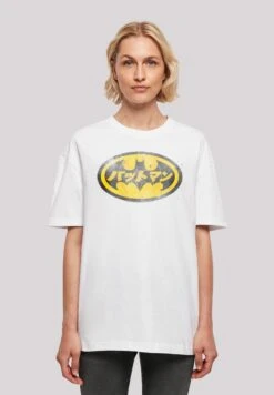 F4NT4STIC Dc Comics Superhelden Batman Japanese Logo- T-Shirt Print - White