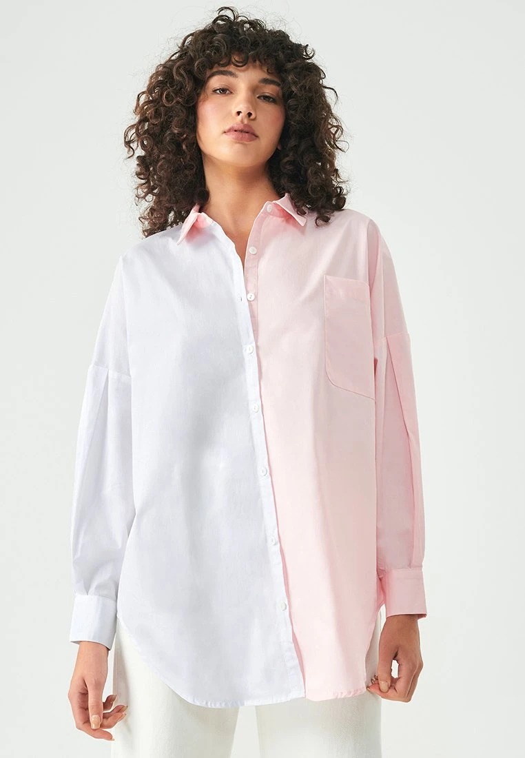 Requisite - Overhemdblouse - Pink White 1 Requisite - Overhemdblouse - Pink White