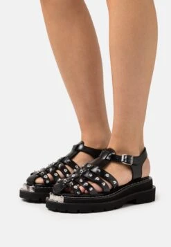 Sandro Sandalen Met Plateauzool - Noir